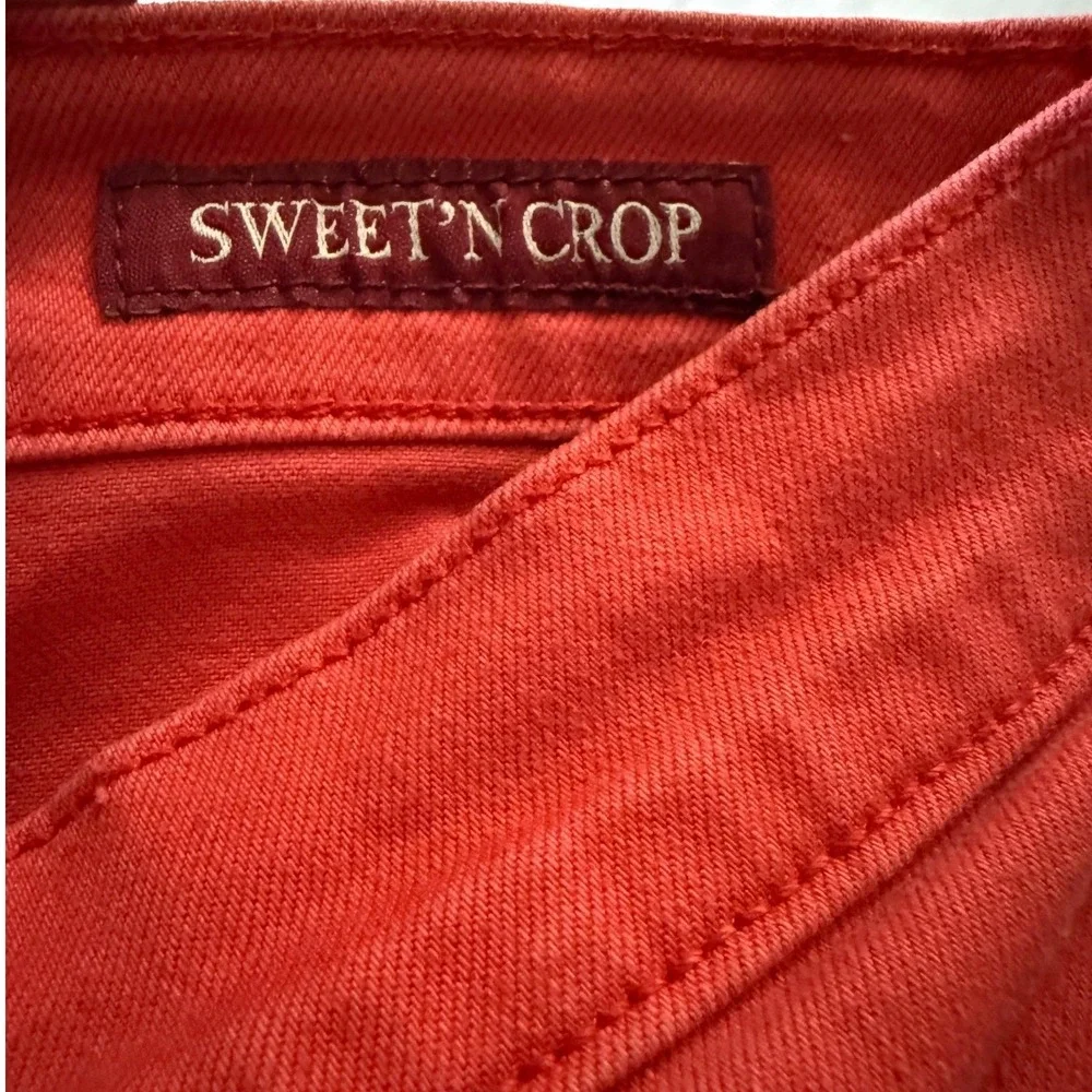 Lucky Brand Sweet N Crop Red Straight Leg Cropped Jeans Womens Size 8 29 7WC1010